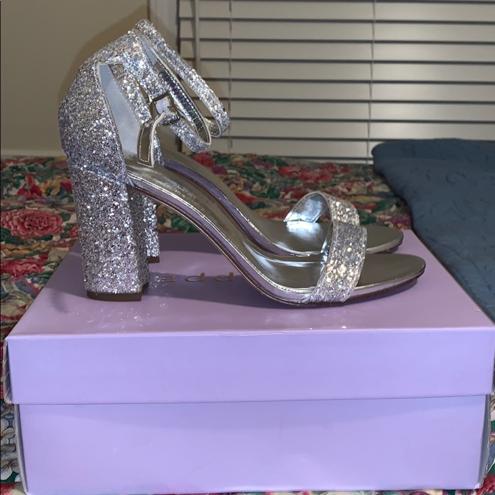 Silver Glittered Heels